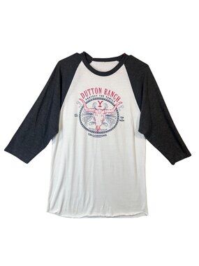 Dutton Ranch Raglan T-Shirt Yellowstone Graphic Long Sleeve Unisex Large EUC